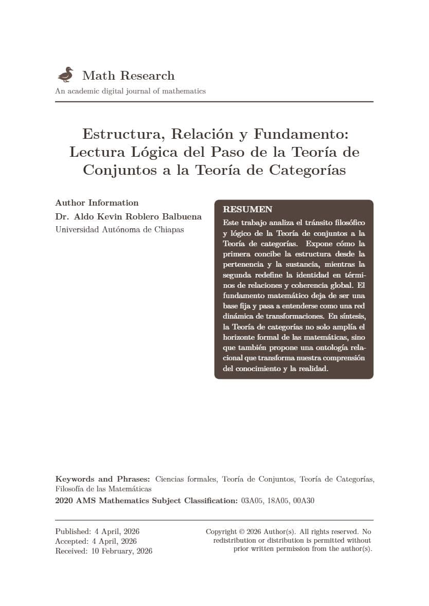 Estructura, Relación y Fundamento: Lectura Lógica del Paso de la Teoría de Conjuntos a la Teoría de Categorías